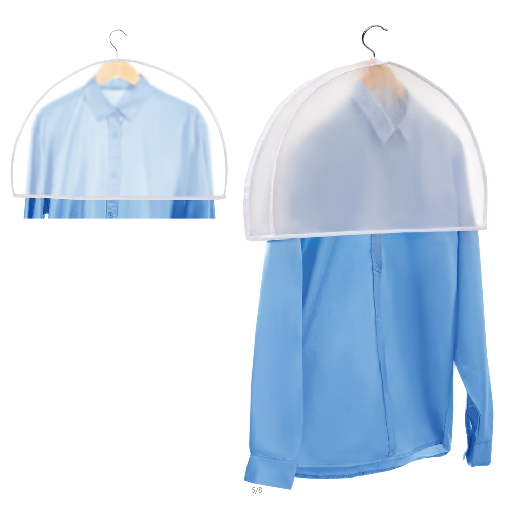 Shoulder Covers Plastic Hanger Covers for Clothes (Set of 12) Closet Clothes Protectors Breathable Clear Jacket Cover with 2" Gusset for Suit, Coat, Jackets, Blouses, Dress - 24'' x12" x2''/12 Pack