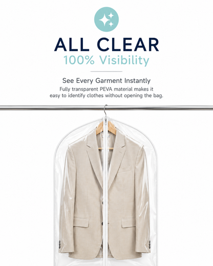 All Clear Garment Bags for Hanging Clothes