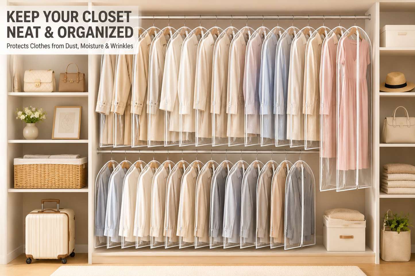All Clear Garment Bags for Hanging Clothes