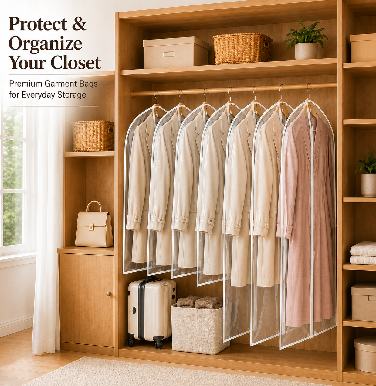 All Clear Garment Bags for Hanging Clothes