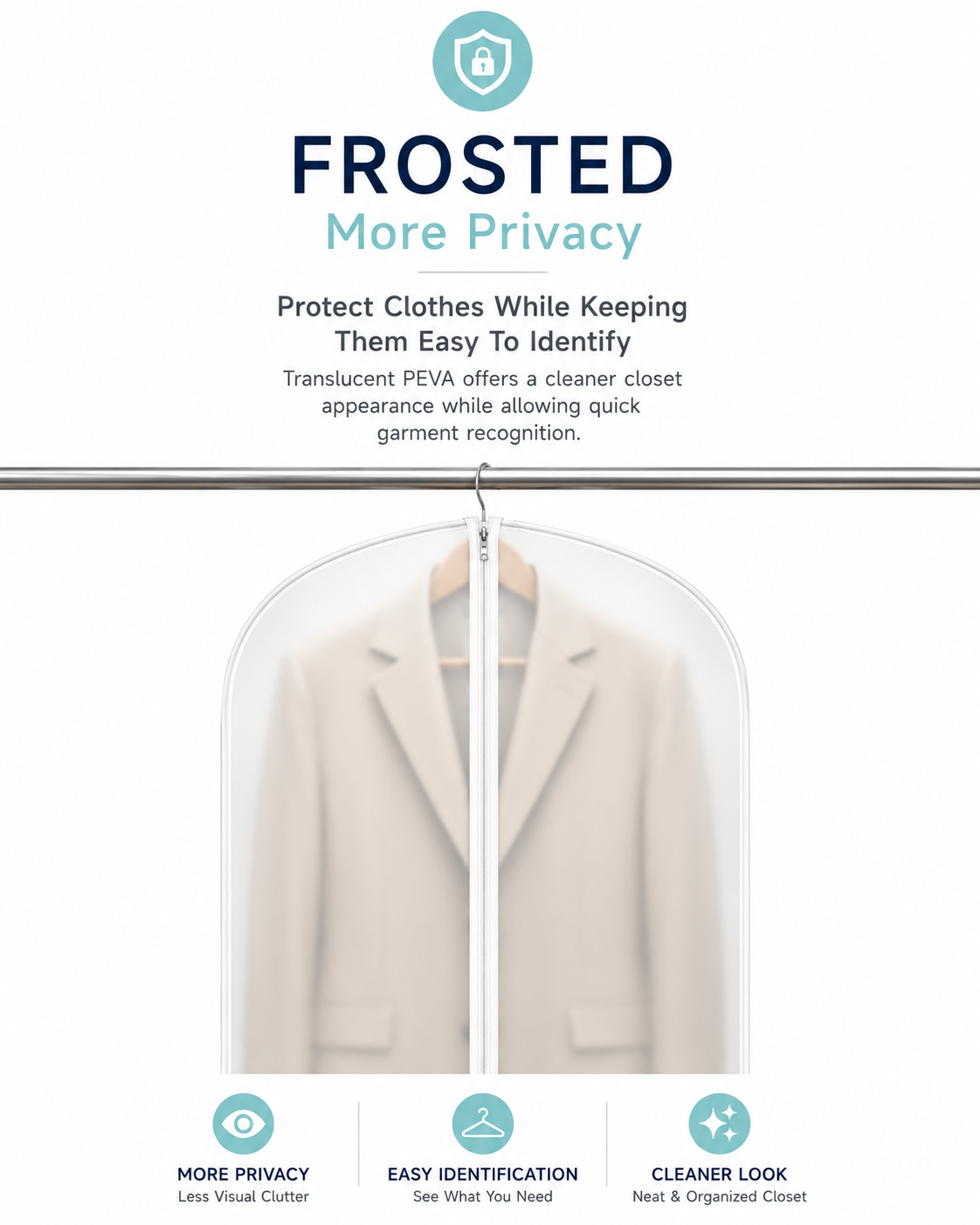 Frosted Garment Bags for Closet Storage