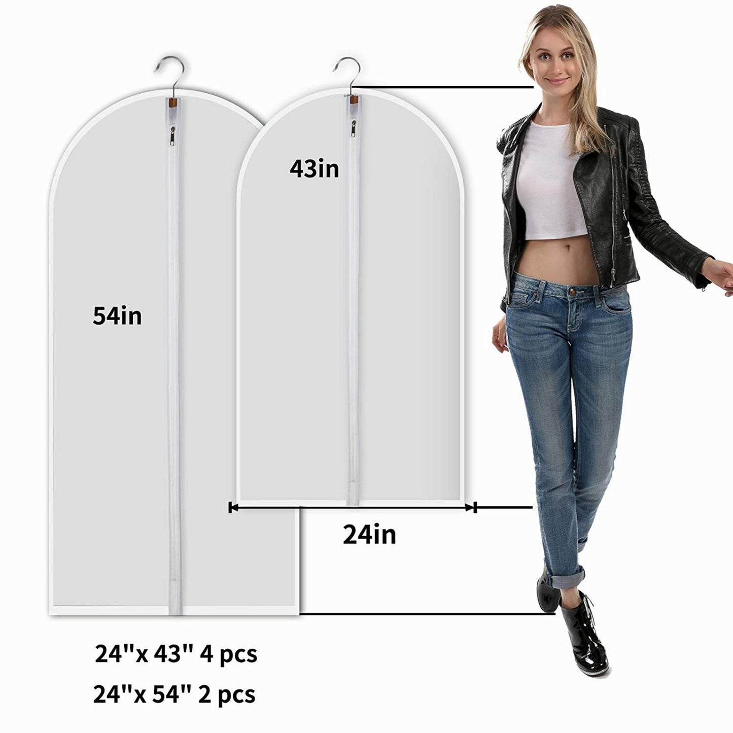 Frosted Garment Bags for Closet Storage