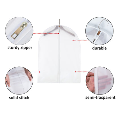 MsKitchen Clear Garment Bags Clothes Covers Protecting Dusts for Storage Plastic Garment Bags Hanging Clothes Bags Dress Bag with Full Zipper for Closet Storage - 24'' x 32''/6Pack-12 Pack