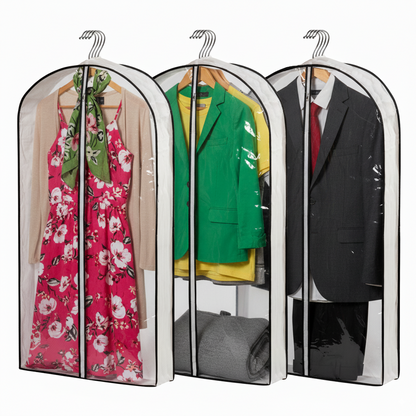 Mskitchen Hanging Clothes Bag with 4" Gusseted Garment Bag for Storage Suit Bag for Closet Clear Garment Bags Dress Covers Garment Bags for Suits, Sweaters, Shirts - 24"x 40"x 4"/ 3 Pack-6 Pack