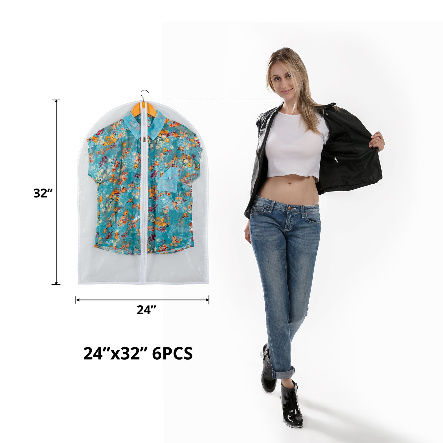 Clear Front Frosted Back Garment Bags
