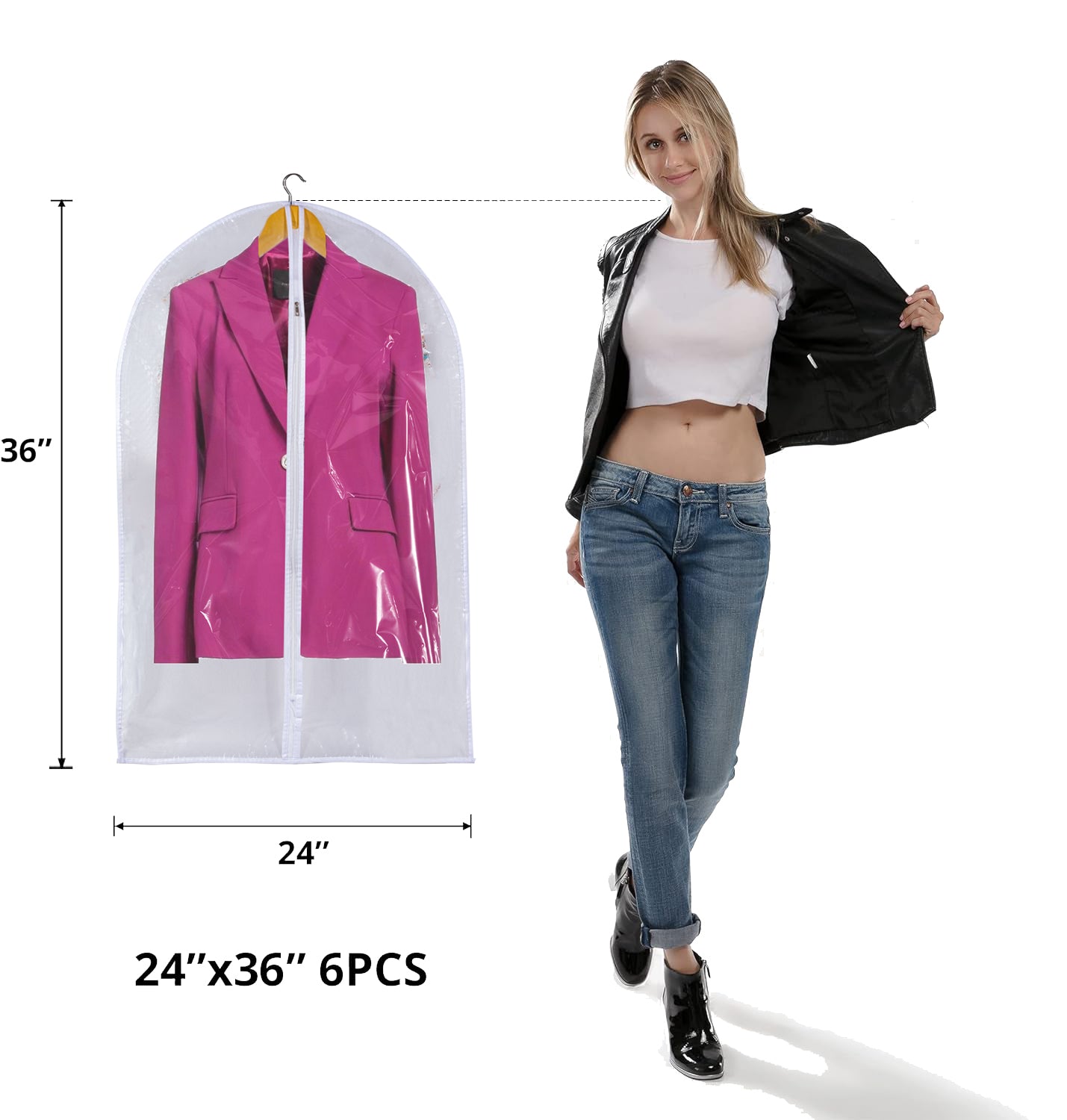Clear Front Frosted Back Garment Bags