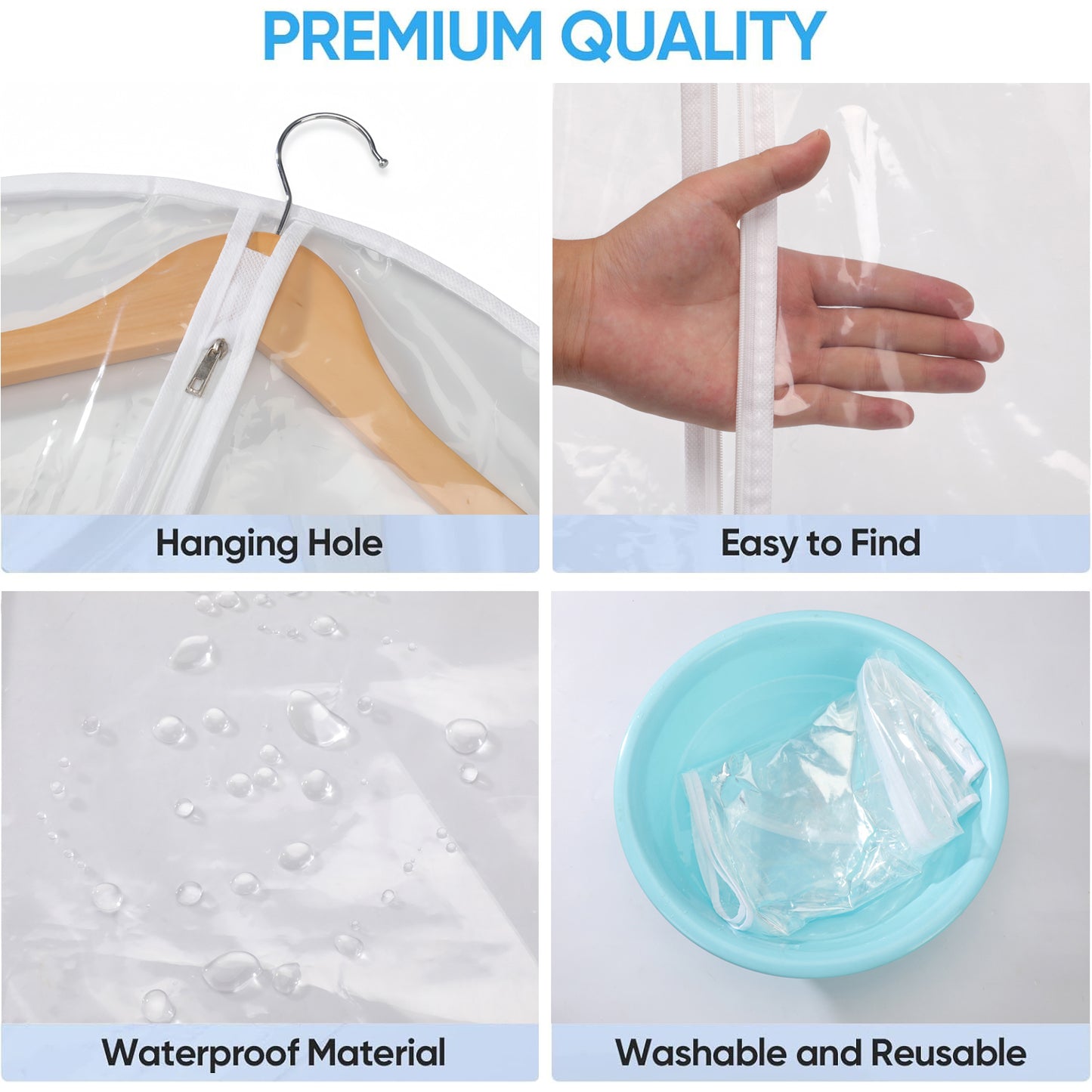 All Clear Garment Bags for Hanging Clothes