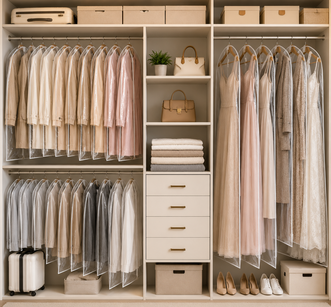 All Clear Garment Bags for Hanging Clothes